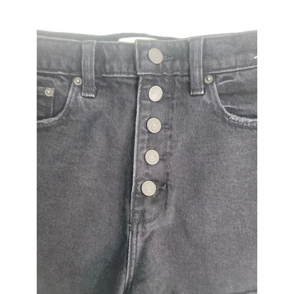 Abercrombie And Fitch Mom Jean Shorts Sz 27 Curve Love High Rise Button Fly